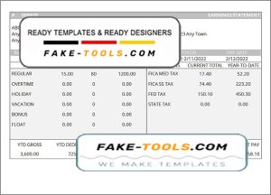 good gold pay stub template in Word and PDF format