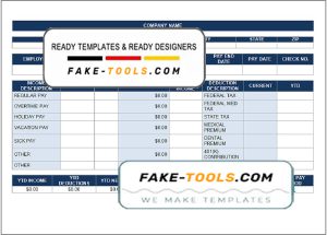 good luck pay stub template in Word and PDF format
