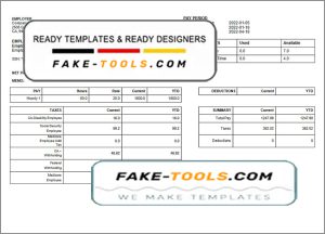 happy talk pay stub template in Word and PDF format