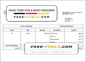 look out pay stub template in Word and PDF format