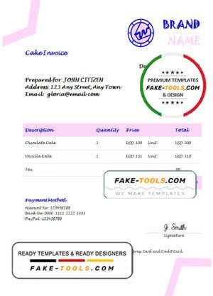 measure art universal multipurpose invoice template in Word and PDF format, fully editable