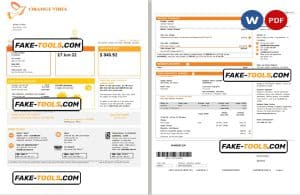 orange vibes universal multipurpose utility bill, Word and PDF template, 3 pages