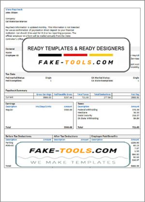 over cutely pay stub template in Word and PDF format