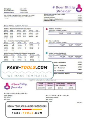 own point universal multipurpose utility bill template in Word format