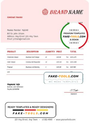 zip key universal multipurpose invoice template in Word and PDF format, fully editable