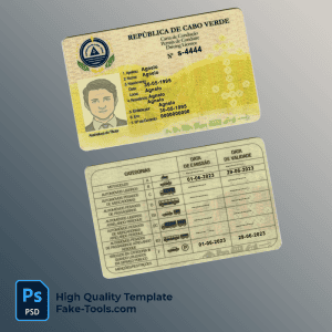 Cabo Verde driver license PSD template