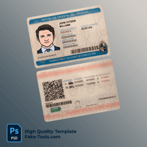 Uruguay driver license psd template
