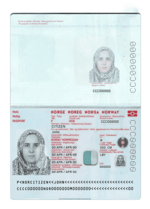 Norway passport template in PSD format