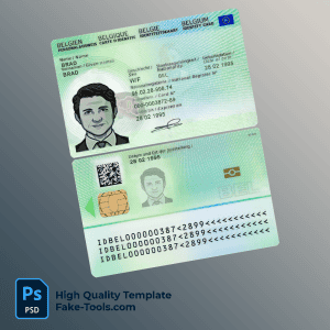 Belgium ID template in PSD format