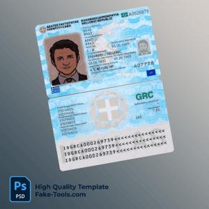Greece id card PSD template