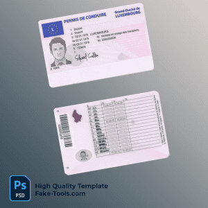 Luxembourg driver license psd template