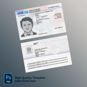 Norway residence permit card PSD template