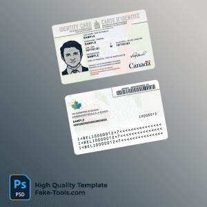 Canada id card psd template